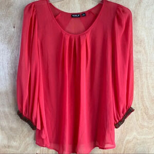 Allen B. By Allen Schwartz Beaded Sleeve Blouse